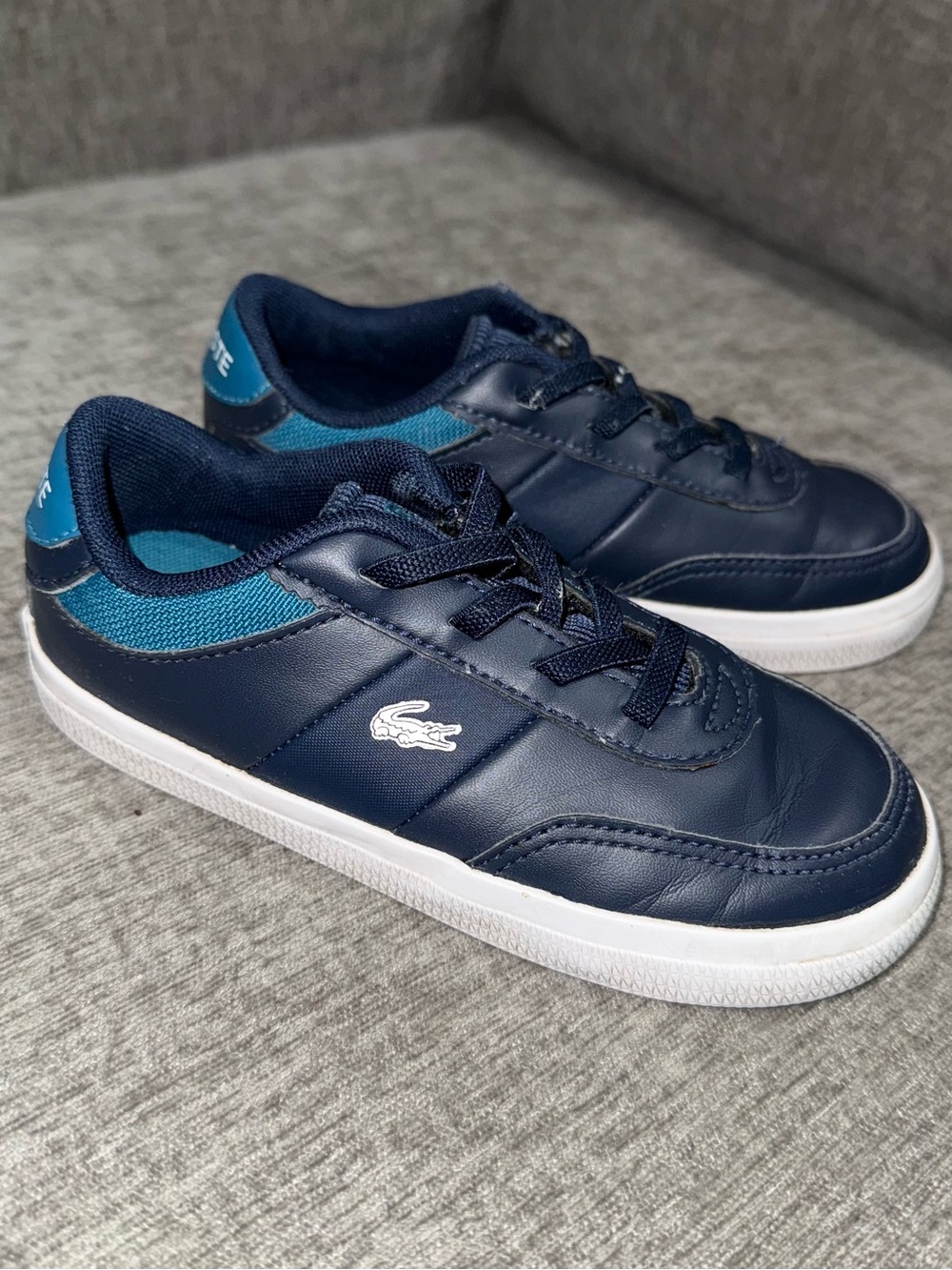 Lacoste Kids Navy with Teal Accent Low-Top Sneakers